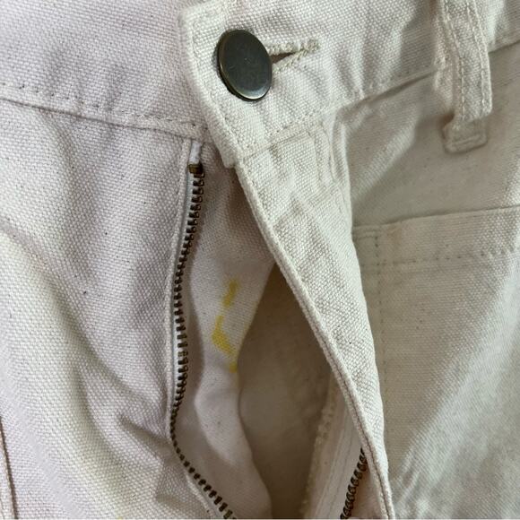 Lykke Wullf Perfected Ranch Pant Cream Canvas Paint Splatter Womens Size 4 - Picture 6 of 10